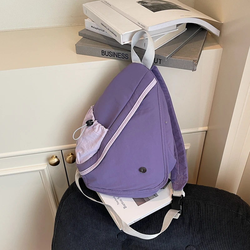 

Сплошная цветная водонепроницаемая холщовая сумка через плечо на молнии с несколькими карманами, повседневная нагрудная сумка, хит продаж 2025, сумки для женщин Bolsas Femininas