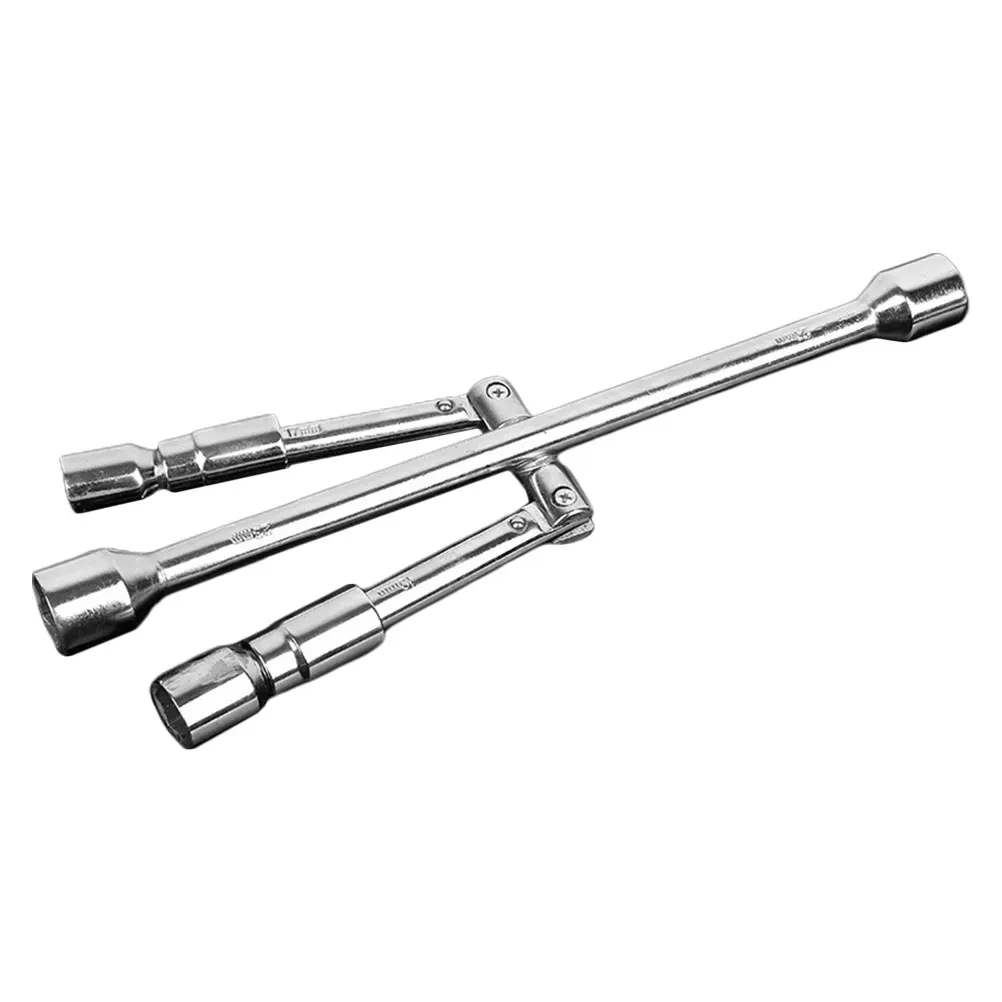 

Portable Folding Lug Wrench Compact Car Tire Spanner Adjustable Nut Remover Foldable Iron Durability Reliable Steel