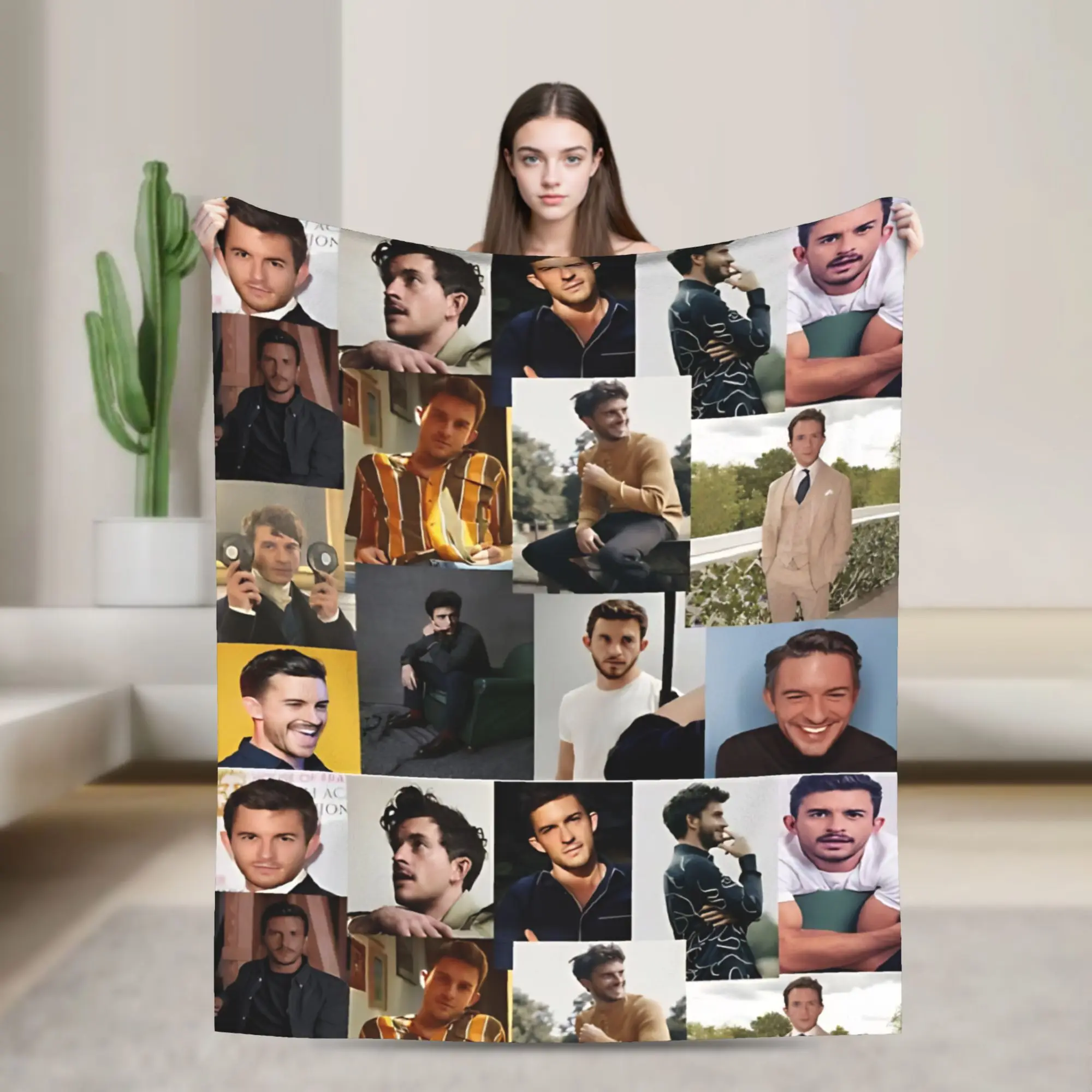 Jonathan Bailey Actor Blankets Comedy Flannel Novelty Warm Throw Blanket for Home Autumn/Winter