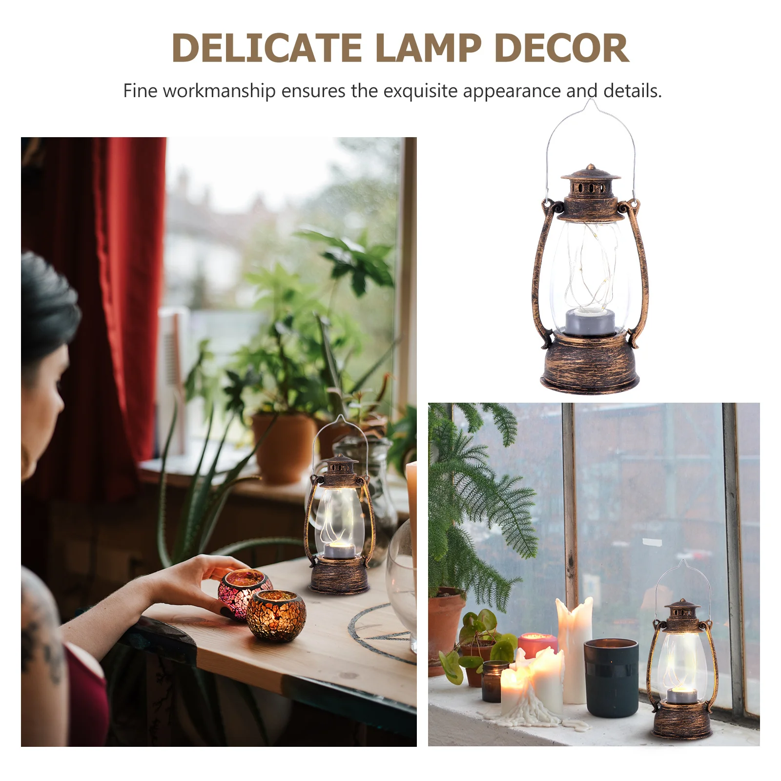 خمر الرجعية شنقا مصباح الزخرفية النفط ضوء صنعة بديعة رومانسية أجواء احتفالية المنزل هدية مصباح زيتي #3