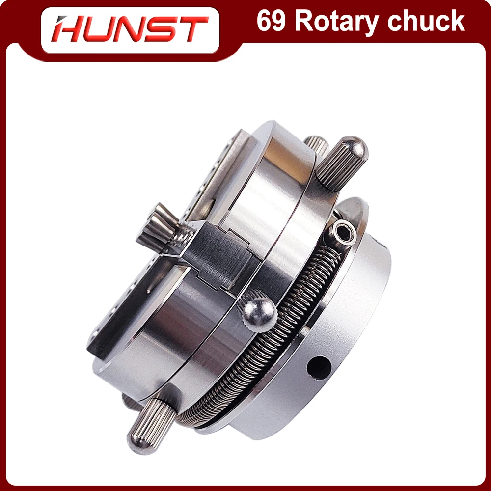 HUNST D69 Auto Lock Rotary Attachment CNC Router Laser Engraving Machine Rotary Axis Chuck for Ring Bracelet Jewelry Marking.