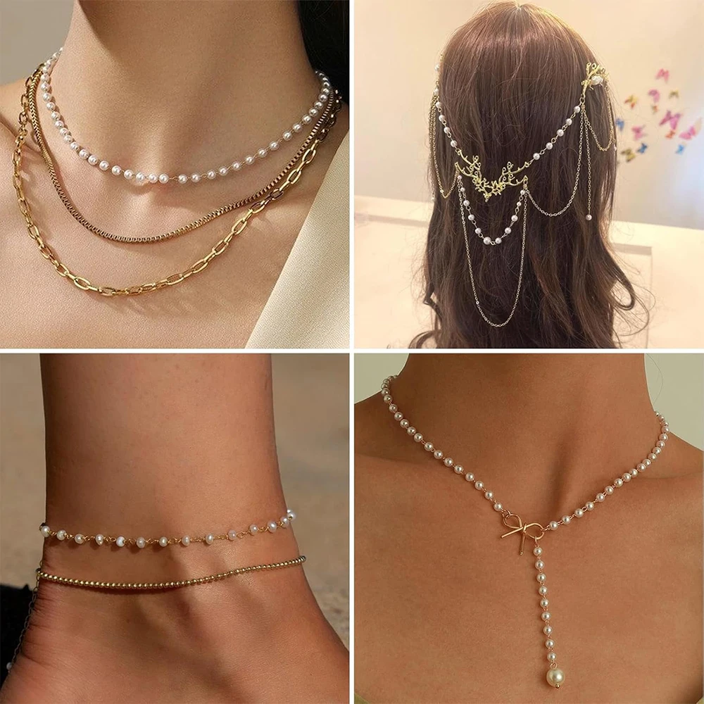 20 Meter 3/4/5/6mm Faux Pearls - Pearl Trim Chain recension och pris