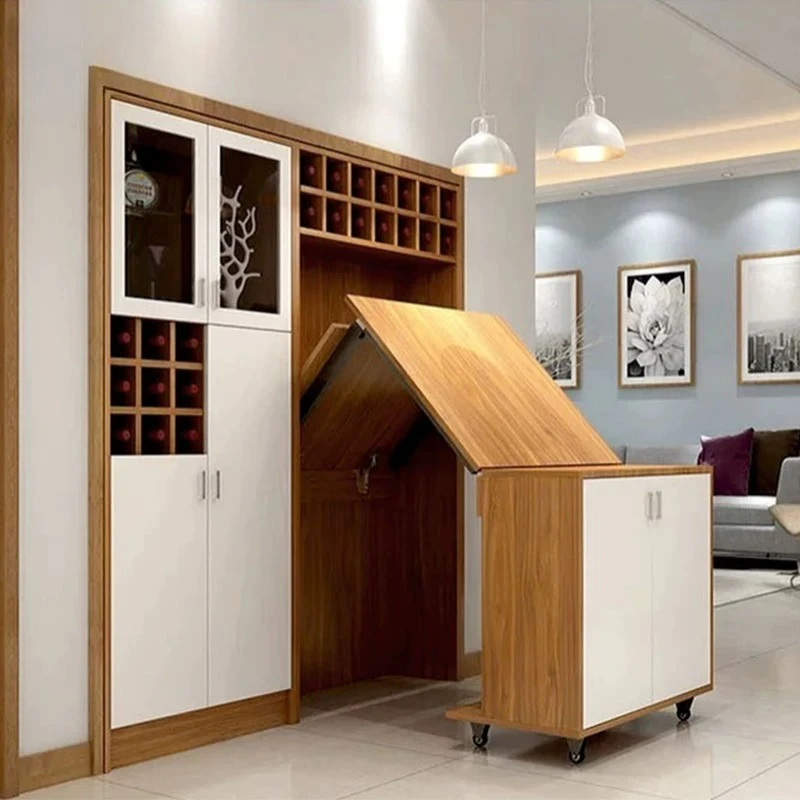 Foldable Flip-Up Concealed Telescopic Table Mechanism Space-Saving Multi-Use Hardware For Compact Desk Dining Bar