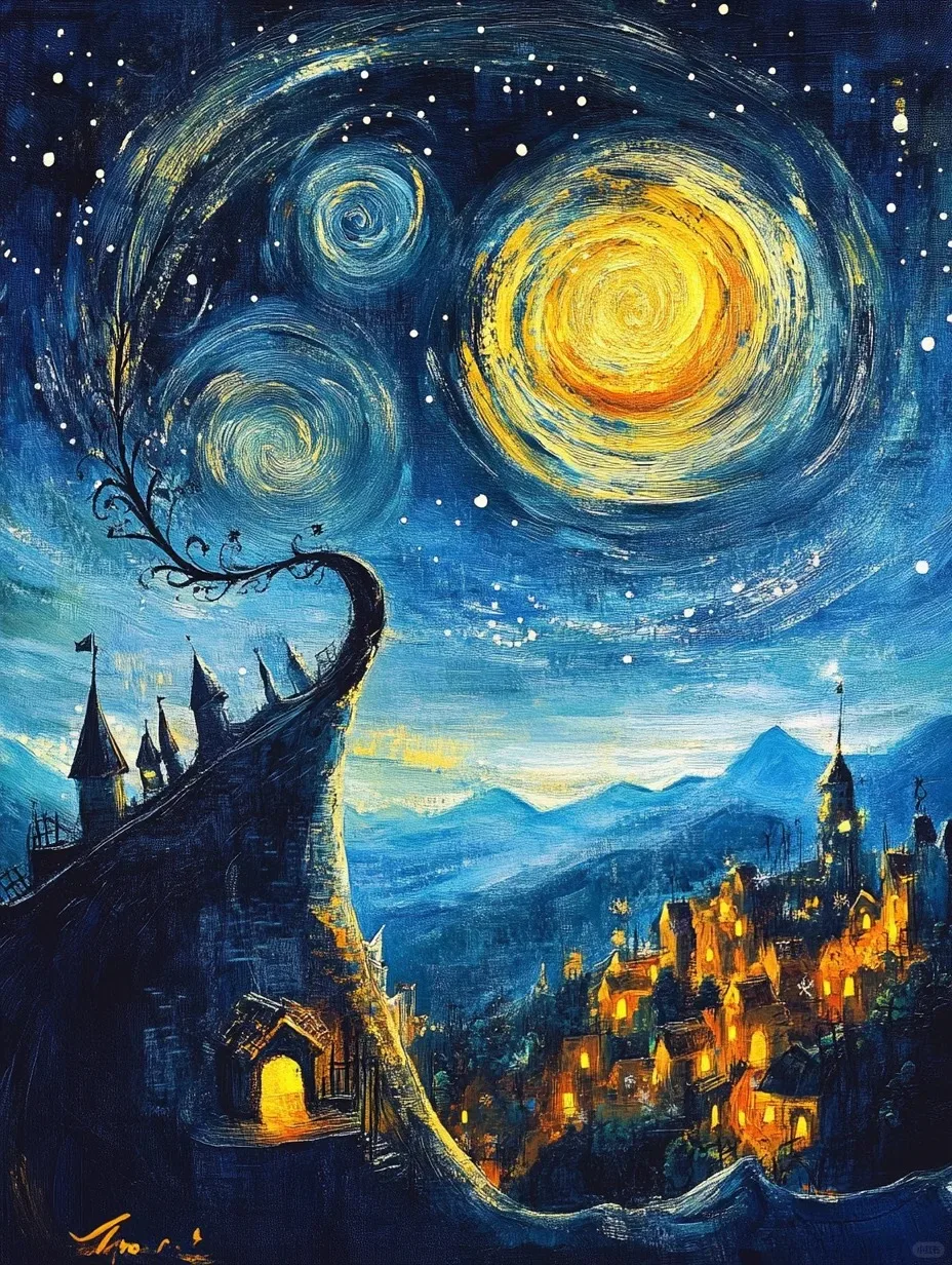

Starry Night Townscape Jigsaw Puzzle 500/1000/1200/2000 Pieces Puzzles for Adults Children Educational Toys Gifts