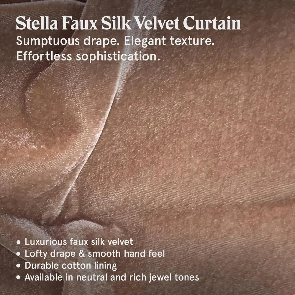Faux Silk Velvet Window Curtains Rod Pocket Drapes 48x108 Inch Dusty Rose Bedroom