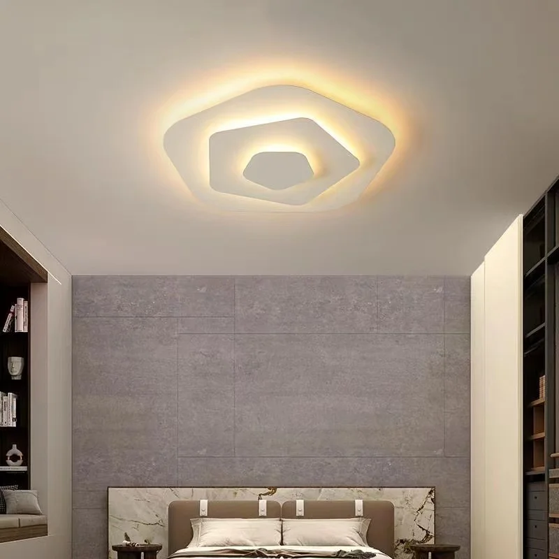 

Minimalist Modern Led Bedroom Chandeliers Nordic Simple Corrugated Ceiling Light Study Living Room Lighting Ceiling Terrace Lamp