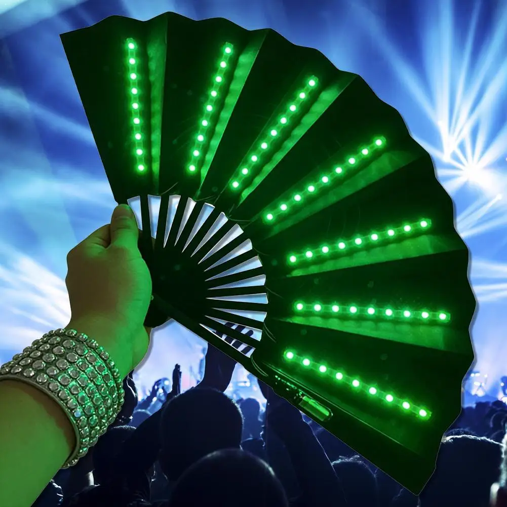 

LED Hand Fan Luminous Light Up Folding Fan Glowing Hand Fan Stage Performance Birthday Wedding Party Dance Festival Bar Supplies
