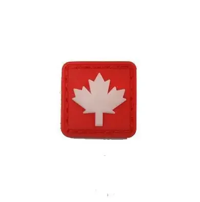 Mini PVC Military Patch Biohazard Emblem Skull Badges 3D Rubber Fabric Radiation Sign Maple Leaf Bear Paw Hook Loop Square Patch