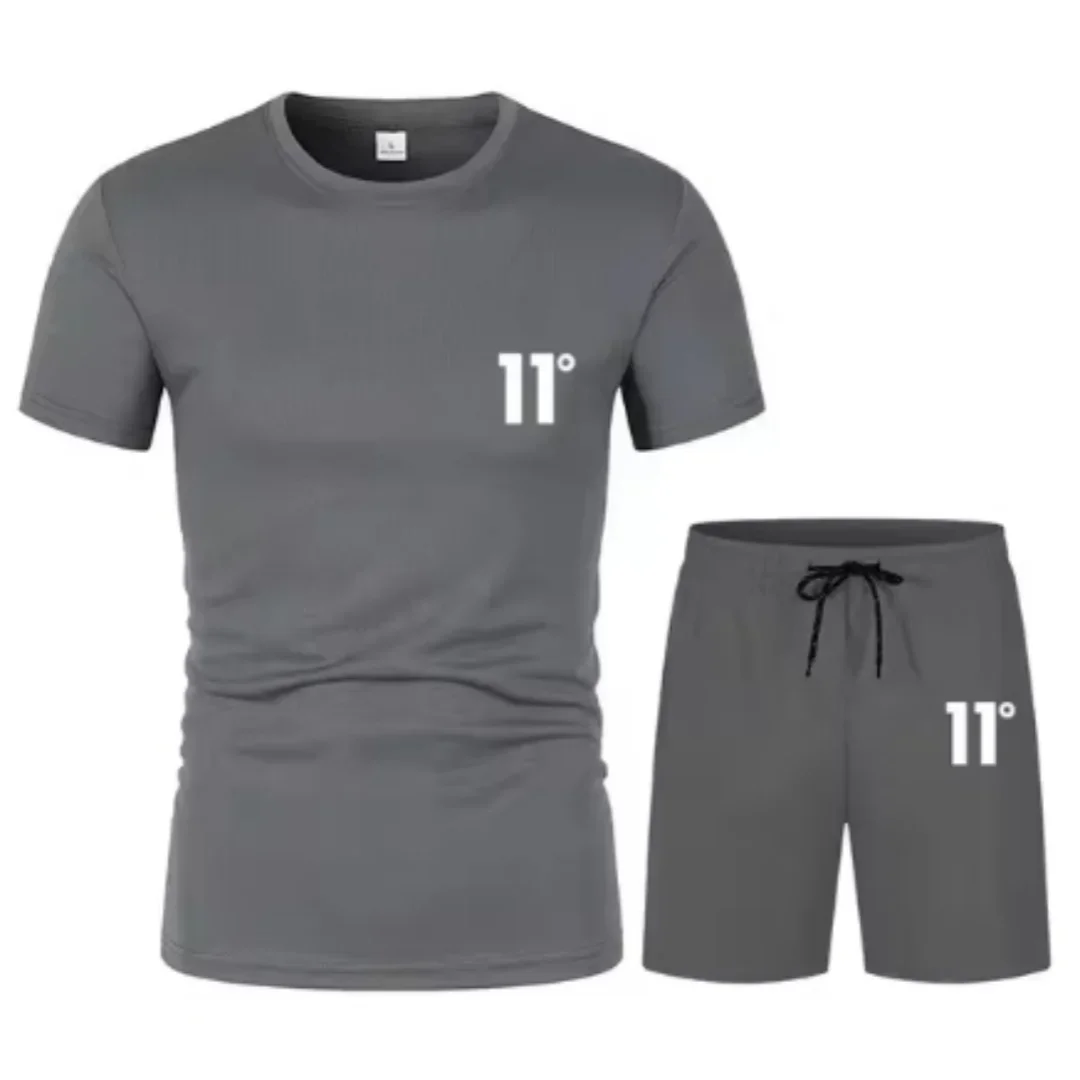 Ensemble T-shirt à manches courtes pour hommes; vêtements de sport de course d'été; ensemble deux pièces de fitness pour course du matin ; mode d'été