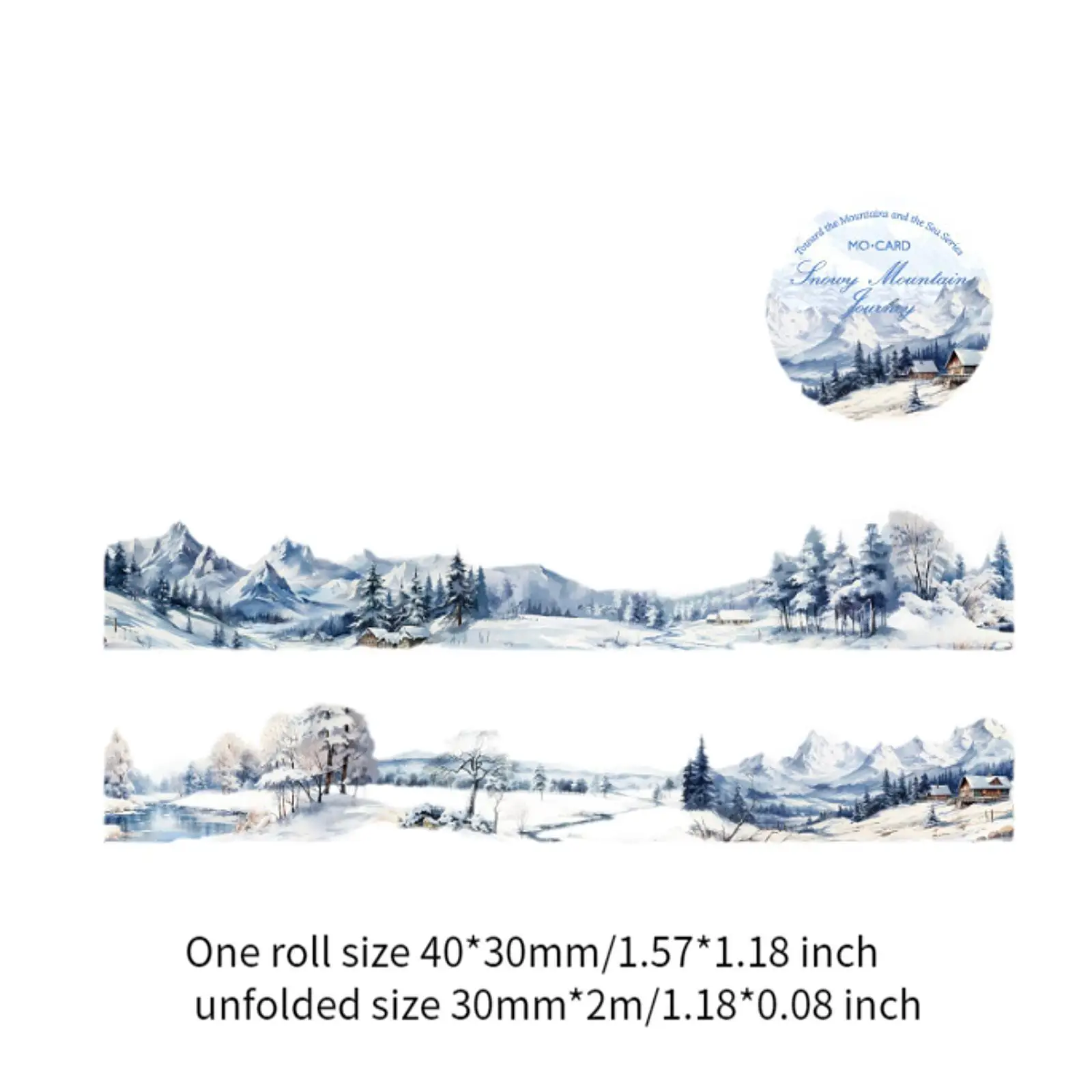 Snow Mountain PET Tape High Temperature Resistant Decorative Sticker for DIY Journal Scrapbook and Craft Album