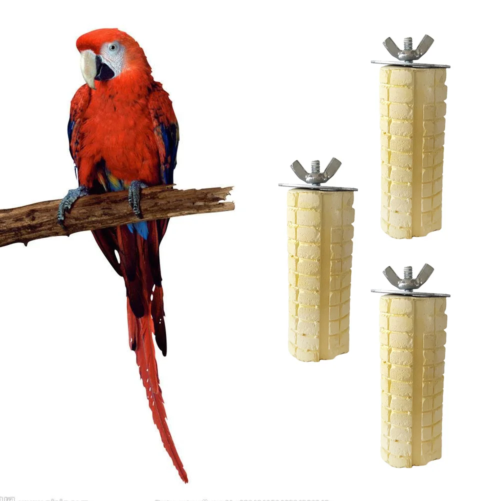 

3Pcs Corn Design Parrot Grinding Rod Bird Chewing Bar Safe Material Cage Decor Standing Poles Bird Standing Poles