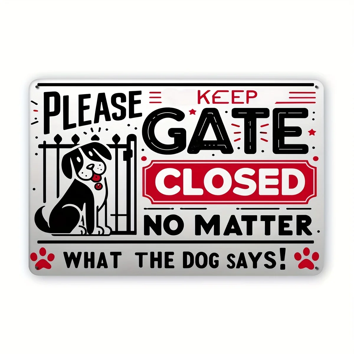 Vintage Metallschild „Keep Gate Closed“ aus Eisen, Wandkunst, Warnschild, Außendekoration