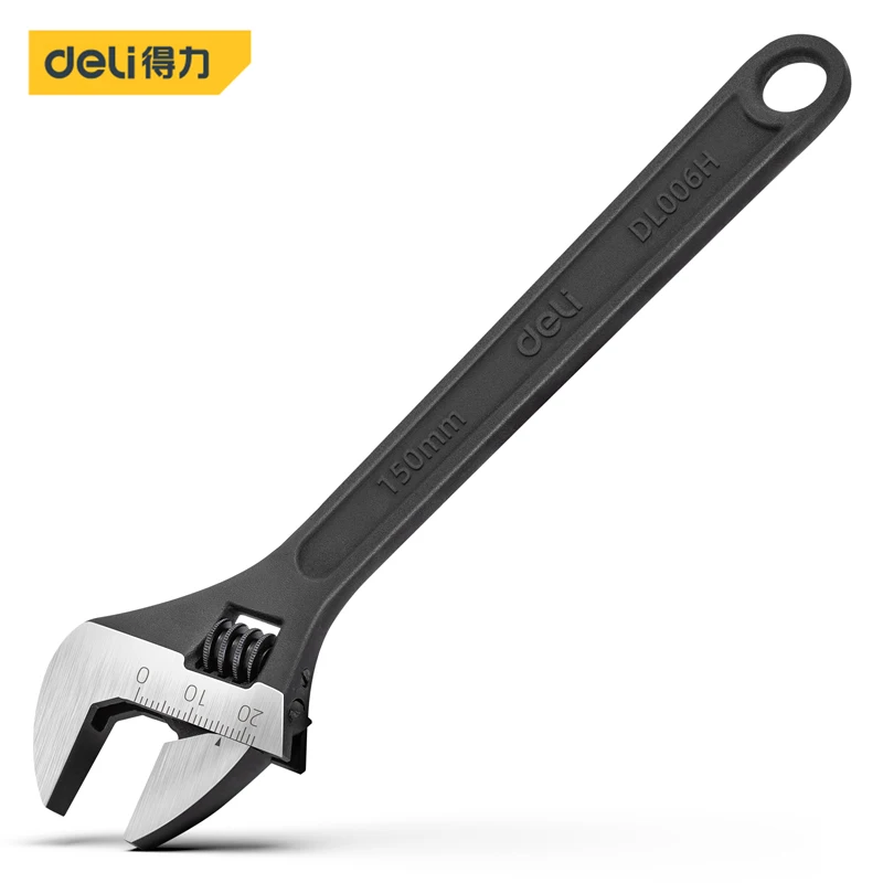 Deli 1 Pcs 6/8/10/12/15 Inch Blackened Adjustable Spanner Household Universal Wrench Multi-functional Auto Repair Hand Tools