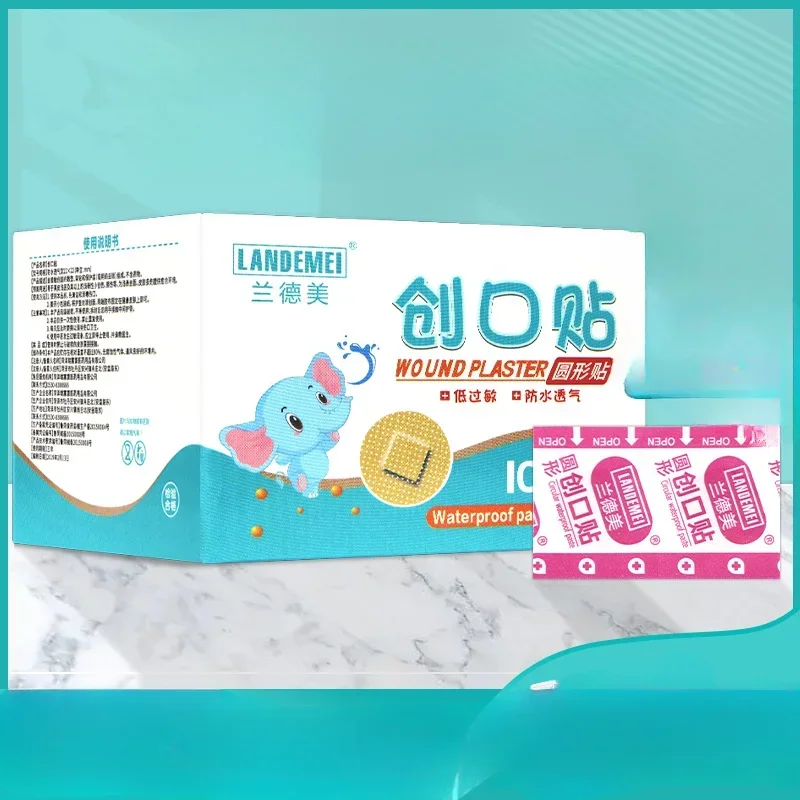 Pansement Adhésif Rond pour Enfant, Seringue d'Injection de Vaccin, Patch pour Trou d'Orifice, Plâtre Imperméable, 100 Pièces/Ensemble