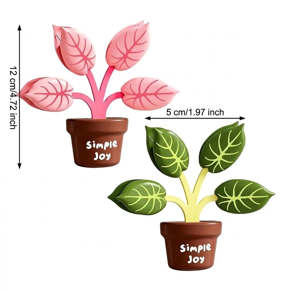 Magnetic Food Clips Styled Like Plants for Organizing Snack Bags and Preserving Freshness on Refrigerator Front Panels