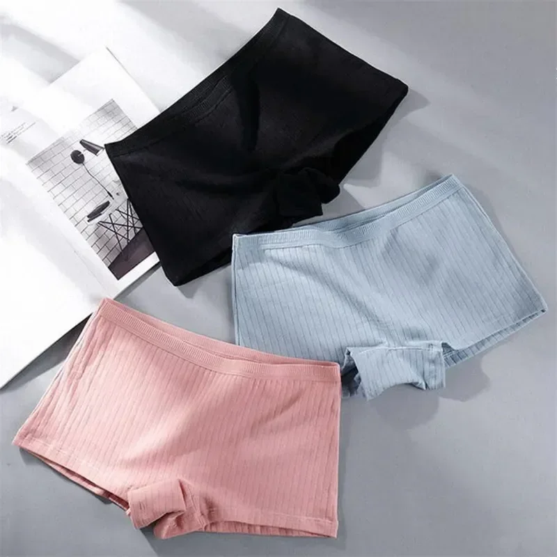 

Soft 2pcs Womens Female Size Panties Ribbed Underwear Plus Safety Packs Boyshorts Cotton Short Boxer