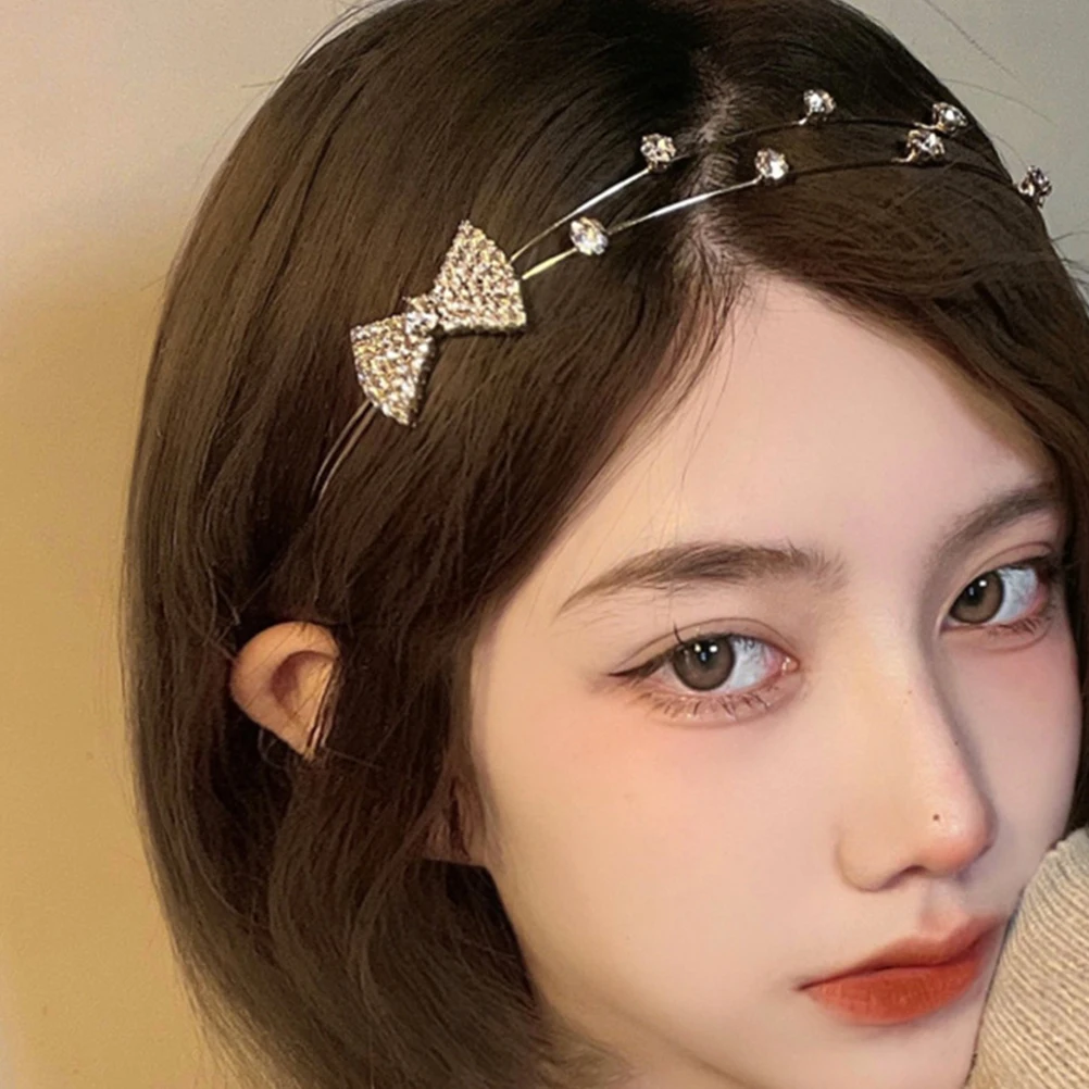 

Rhinestone Headb Crystal Hairb for Girls Birthday Party Women Ladies Non Slip Styling Tool Zinc Alloy Rhinestones Hair