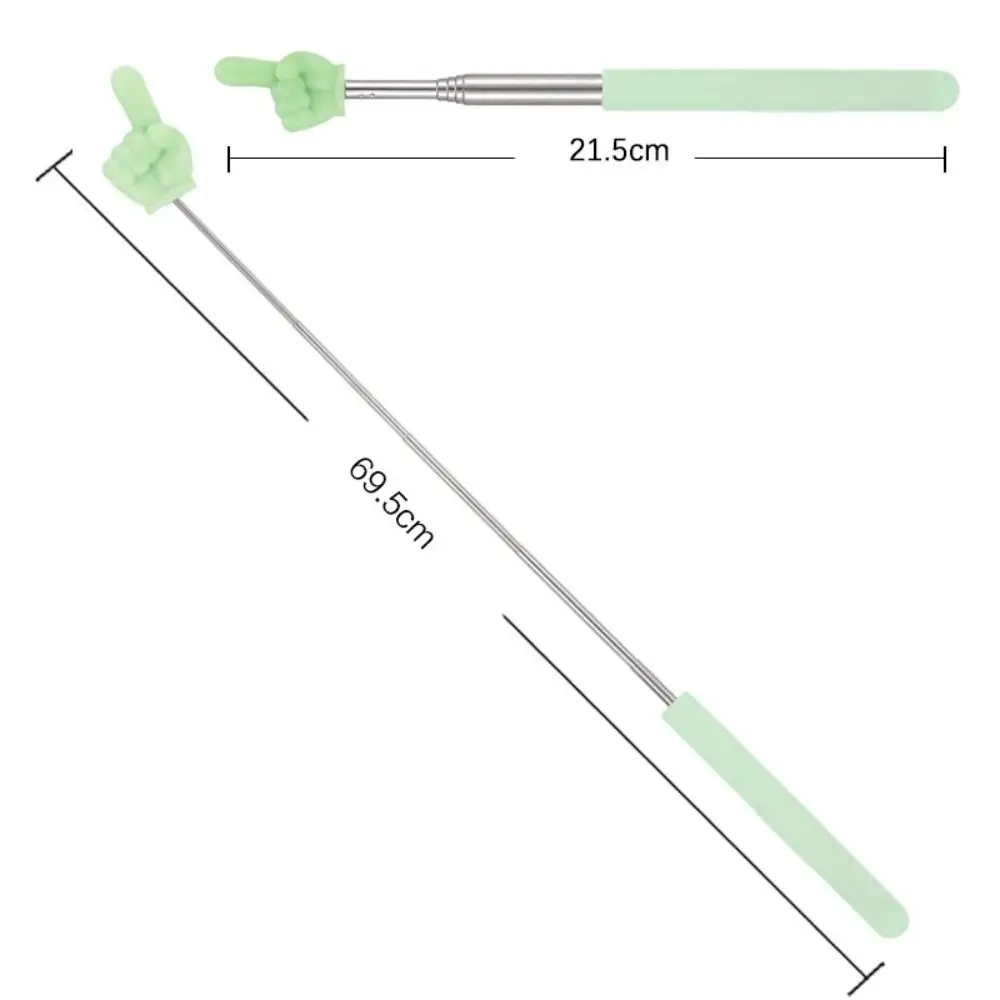 Ponteiro retrátil para professor, design de dedo, aço inoxidável, telescópico, ensino escolar, suprimentos para professores para sala de aula