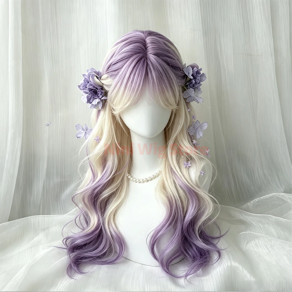 Lolita Wigs Long Wavy Wig For Women Cosplay Party Halloween Christmas Daily Use Heat Resistant  Natural Long Curly Synthetic Wig
