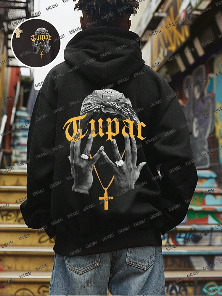 

Осень-зима, новая мужская толстовка с капюшоном, знаменитый американский рэпер, спортивные рубашки Tupac, уличная одежда в стиле ретро, памятное издание для фанатов, толстовка