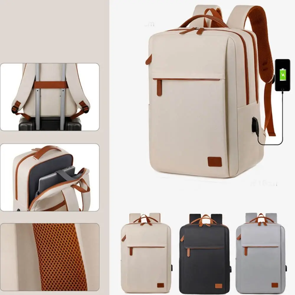 

Waterproof Student Backpack Wear-resistant Large Capacity Travel Backpack Leisure With Luggage Belt & USb Charging