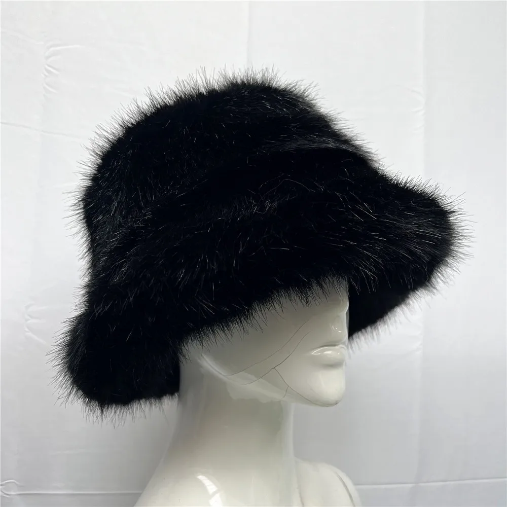 สีสันปลอม Fox FUR หมวกผู้หญิง Faux FUR หมวกชาวประมงฤดูหนาว WARM แฟชั่นหมวกลําลองหมวกแฟชั่นสุภาพสตรีฤดูหนาว