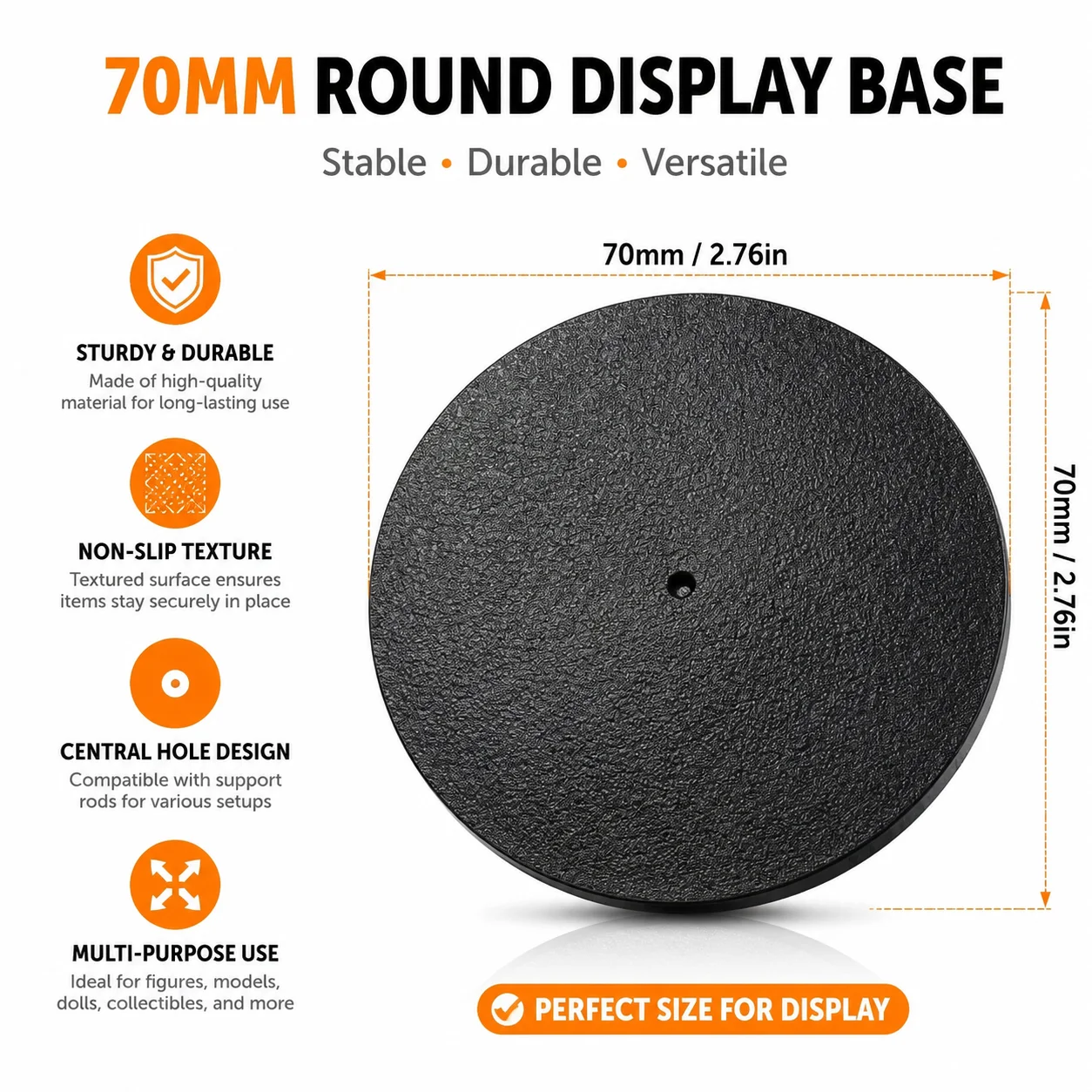 Table Games Bases -Pack of 10 ,70mm Round Bases