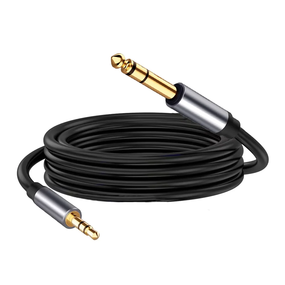 

3.5mm to 6.35mm Stereo Audio Cable 1/4 to 1/8 TRS Jack AUX Cord for Home Theater Devices PC Headphone Guitar Amplifier Speaker