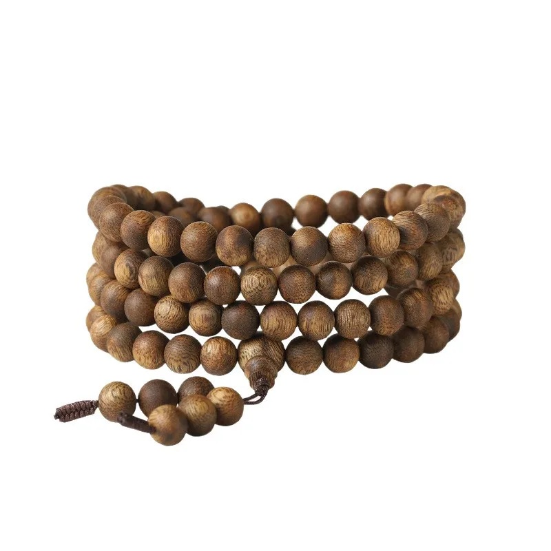 

Authentic Hainan Qinan Agarwood 108 Prayer Beads Bracelet – High Oil Content, Old Material, Multi-Layer for Men & Women, Gift
