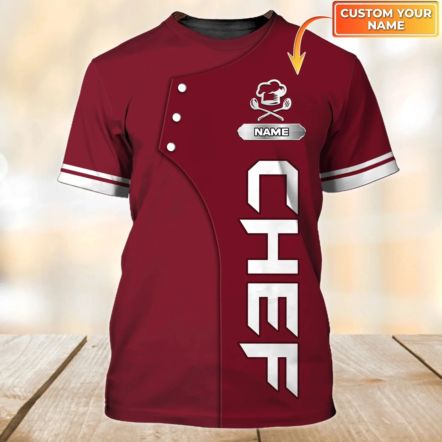 Chef life shirt Summer Mens t shirt Personalized Name Master chef 3D printed Unisex Tshirt Bakery Chef Casual T-shirt DW60