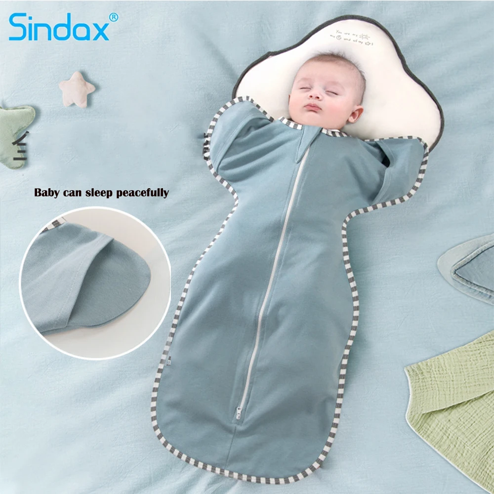 كيس نوم للأطفال مضاد للصدمات ، قماط نوم قطني ، أكمام قابلة للإزالة ، أكياس نوم مريحة للأطفال ، منتجات حديثي الولادة ، المواسم الأربعة