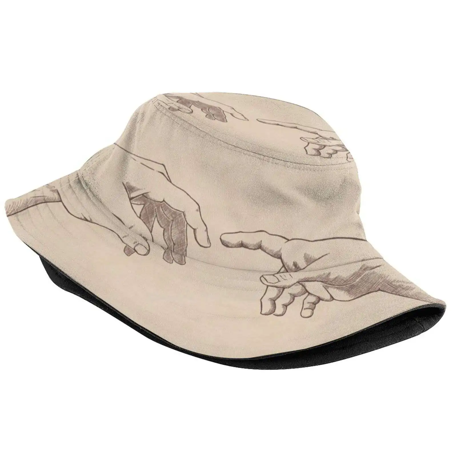 Dark Academia : Creation Of Adam Sketch Print Bucket Hats Sun Cap Dark Academia Light Academia Aesthetic Michelangelo The