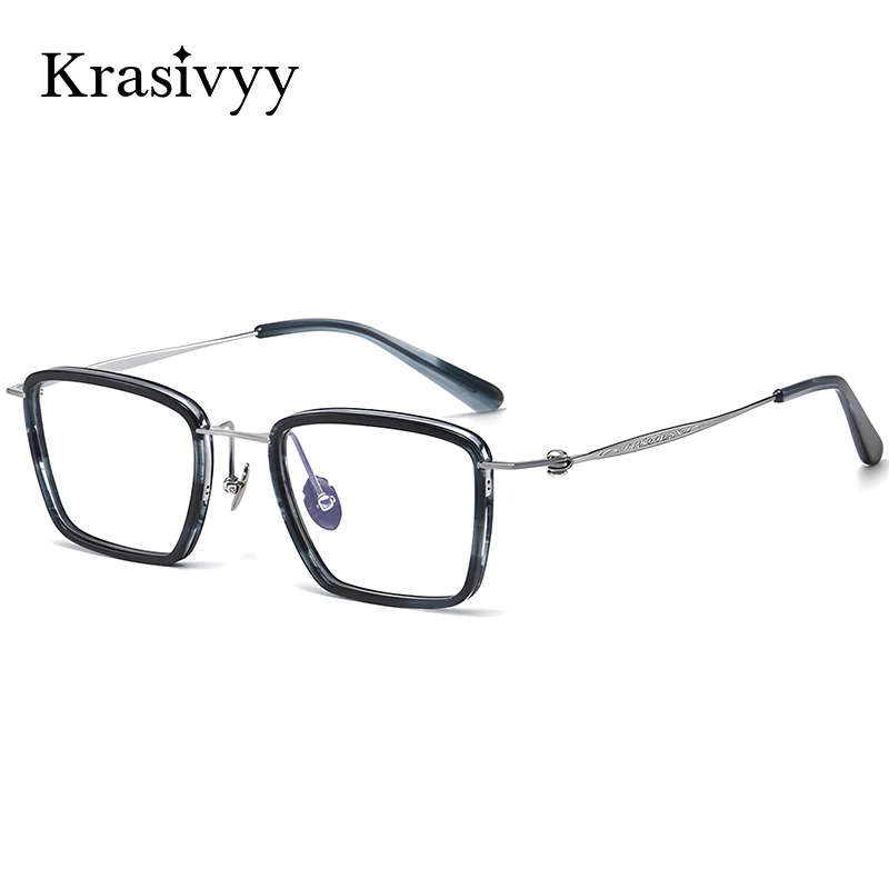 

Красивая квадратная оправа для очков из чистого титана, мужские сверхлегкие деловые очки с диоптриями, европейский бренд, оптические очки