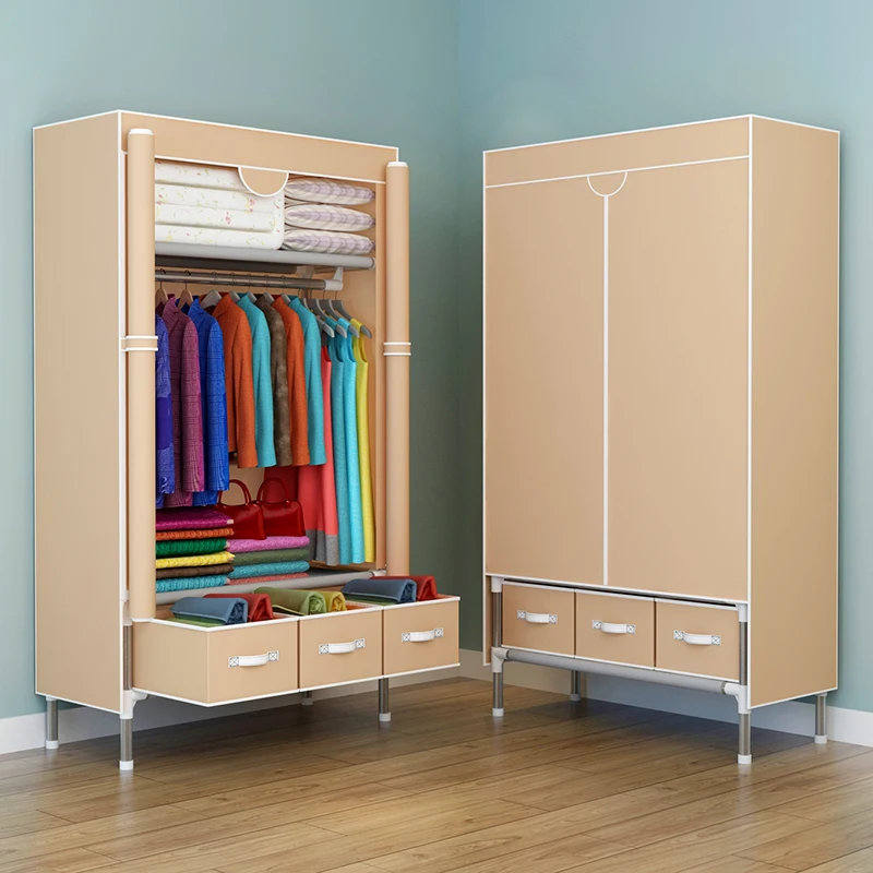 Wardrobe Double Person Cloth Wardrobe Simple Armoire 19MM Bold Firm Fashion Storage Cabinets