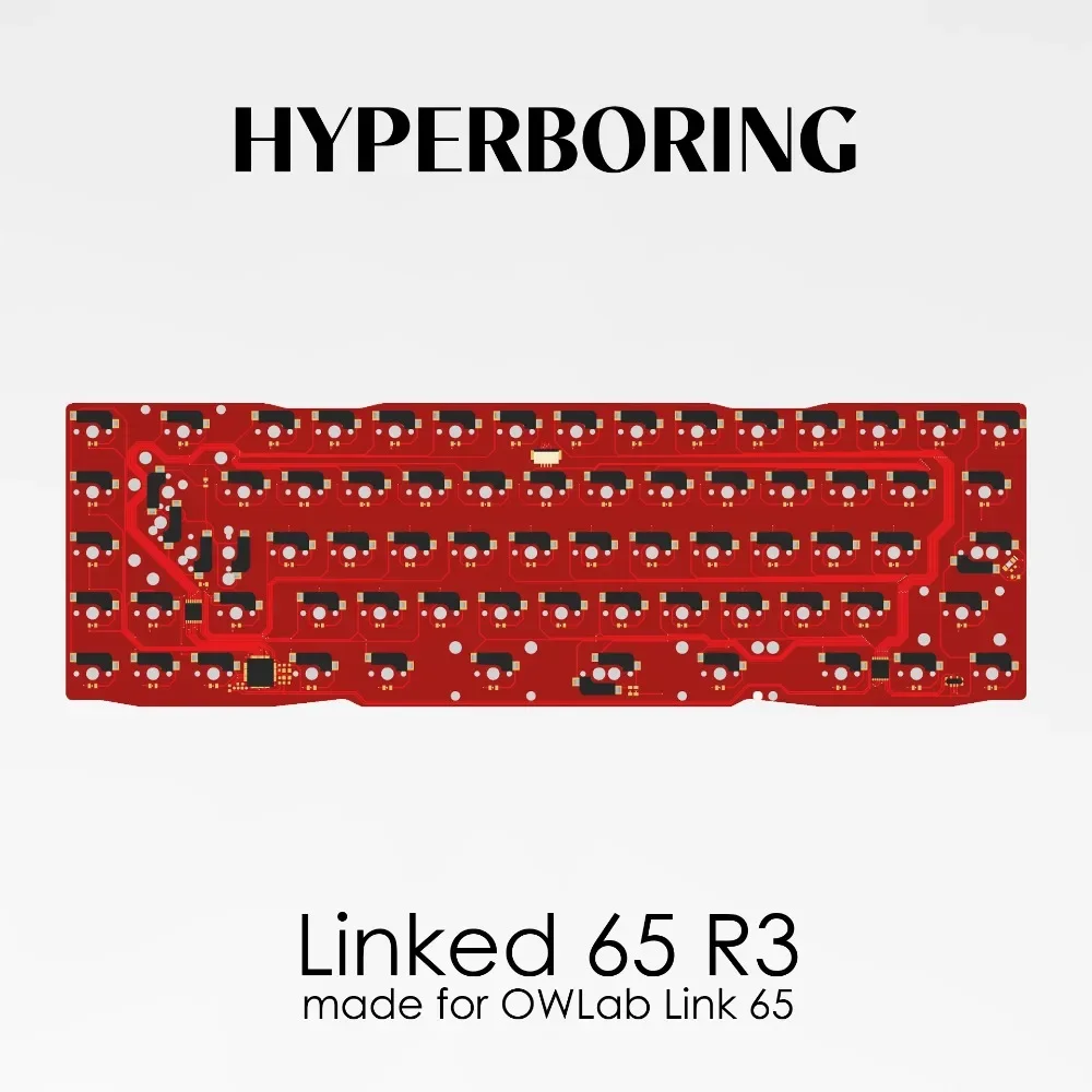 

Linked65 R3 Mechanical Keyboard PCB Board Custom 1.2mm Black Core Plate Without Slot Degraded Version Replacement for Keyboard