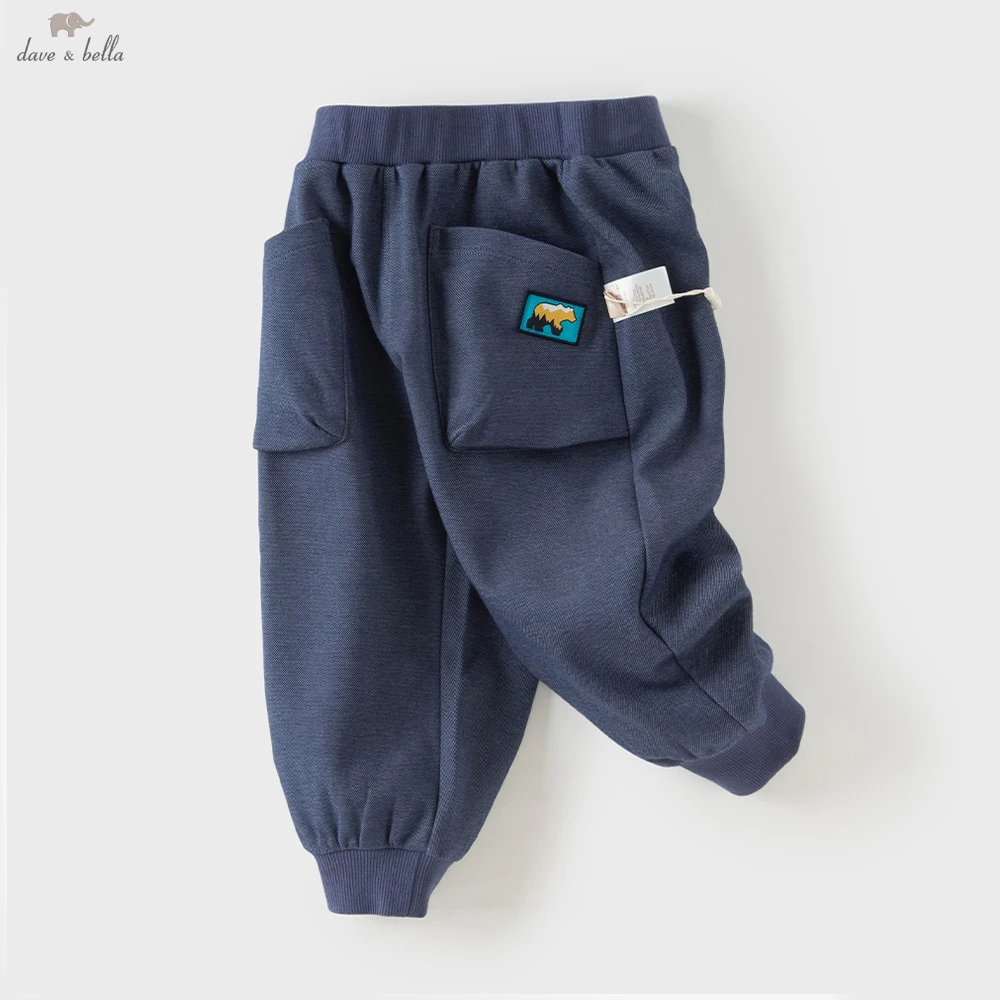 Dave Bella Children Autumn Straight Pants Boys Spring Elastic Waist Pants Casual Sports Pocket Jogger Trousers DB3262827