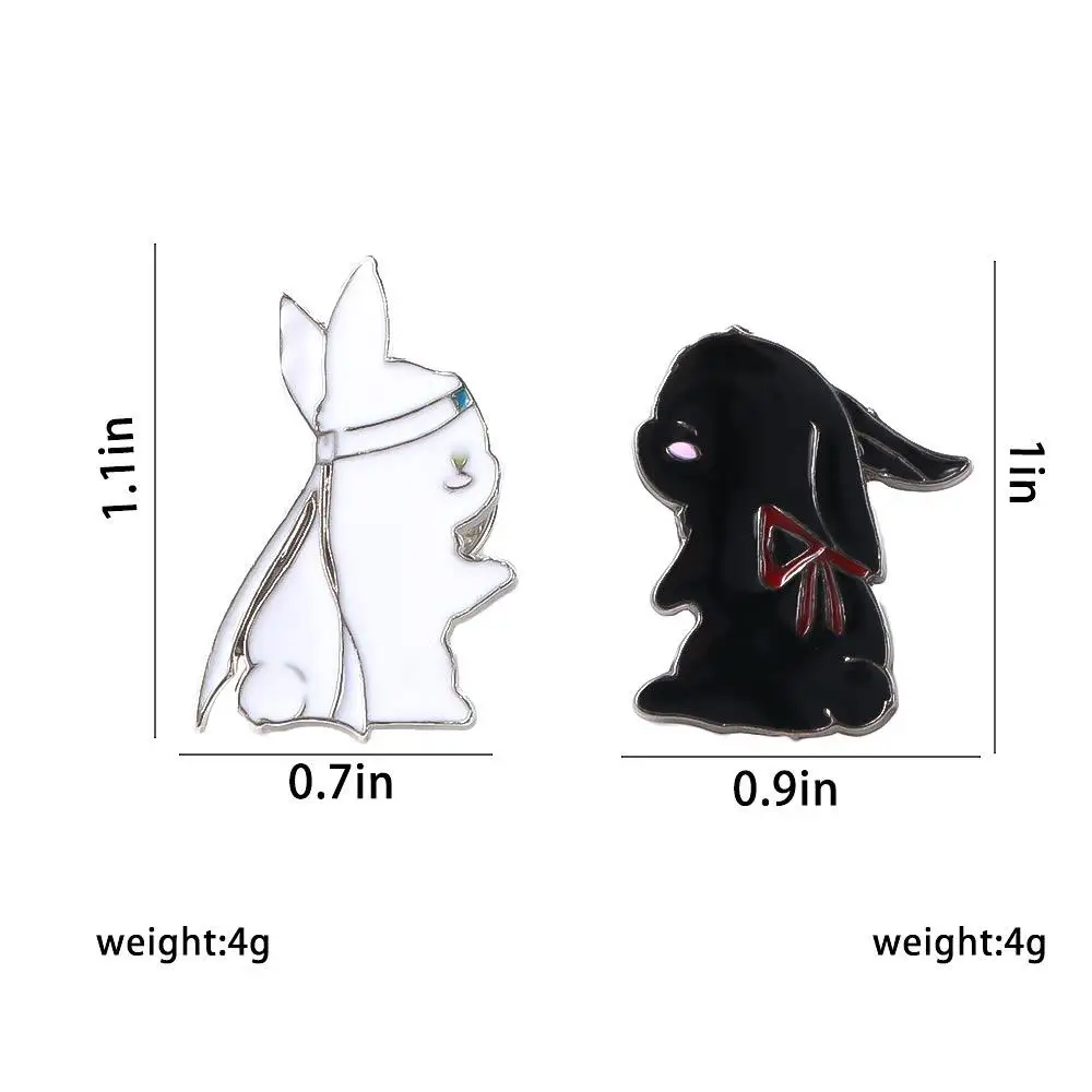 Grandmaster of Demonic Jewelry Black Rabbit Lapel pin Accessories Lan WangJi Enamel Brooch Brooches Pin Badge Mo Dao Zhu Shi