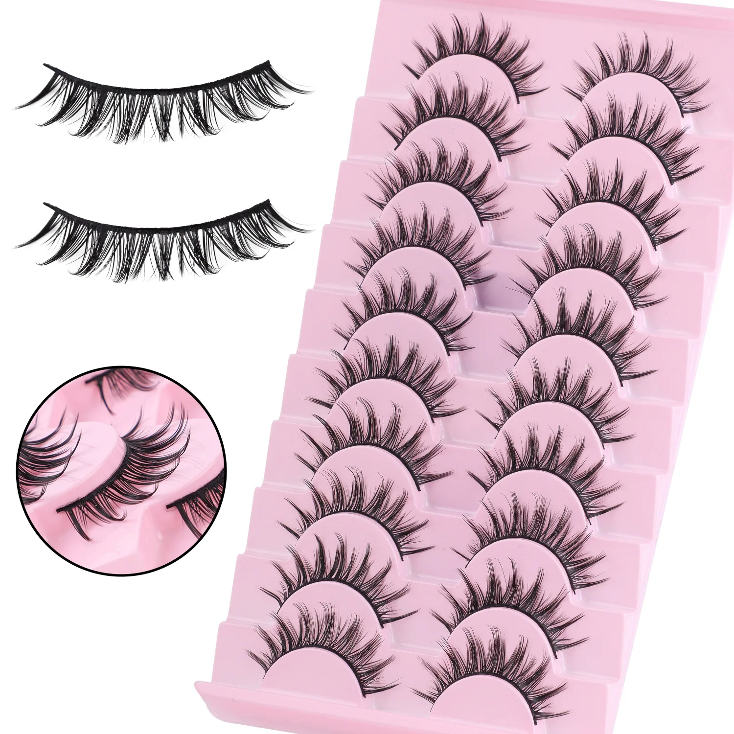 Barbie Eyelashes Thick Comic Demon False Eyelashes, Natural Eyes Women's Daily Matching Eyelash Set