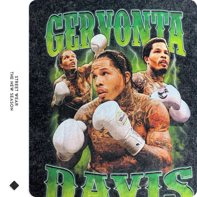 Tank Gervonta Davis T-shirts Vintage Washed Ali Jr T Shirt Oversized Short Sleeve Boxing Champion Tshirt Tops Tees Men Cotton