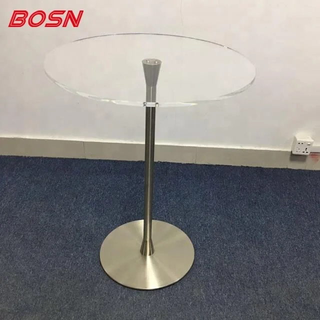 Church Furniture Acrylic Table With Metal Stand And Base