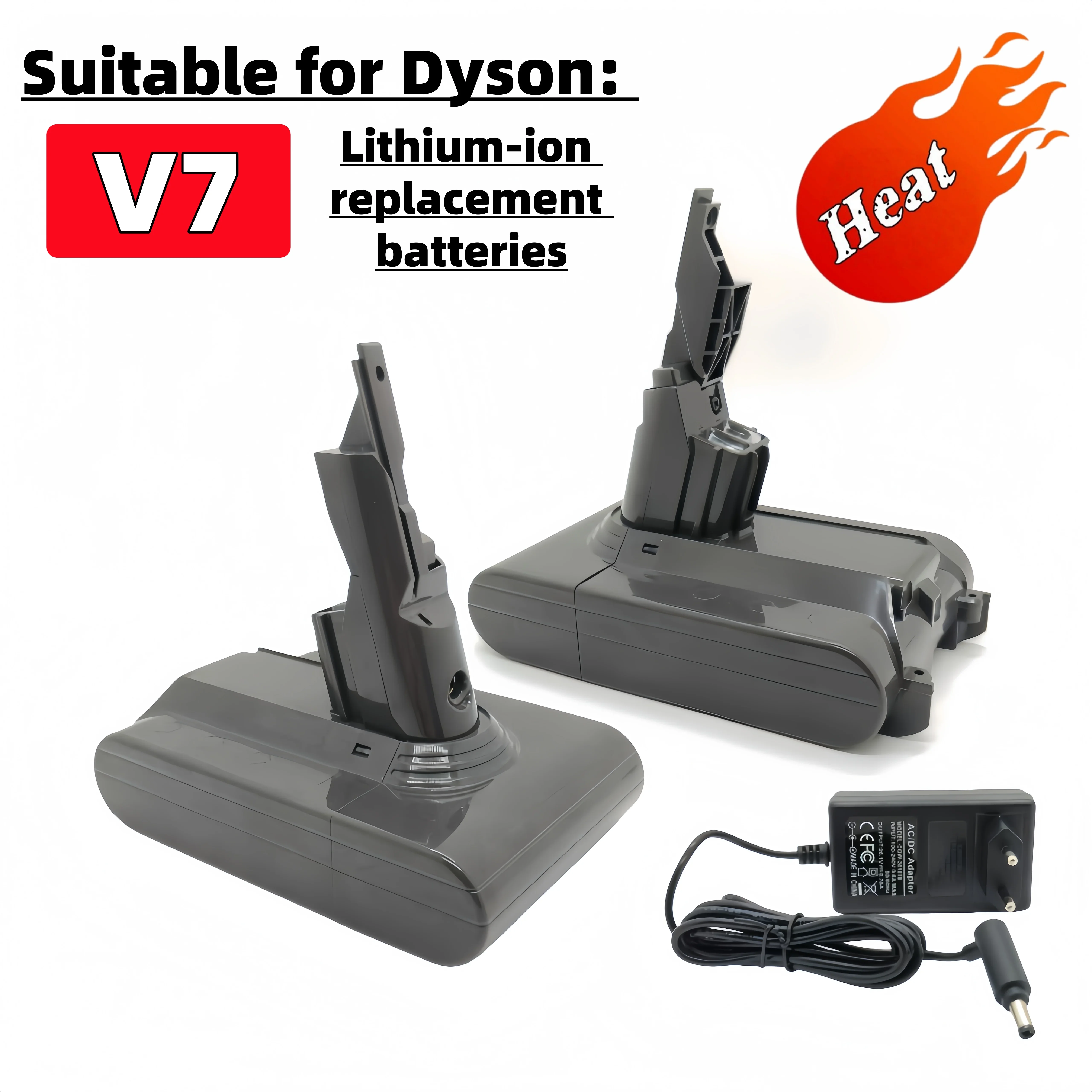 🐰 Совместим с аккумуляторами для пылесоса Dyson V7, новый оригинальный аксессуар, перезаряжаемая литиевая батарея