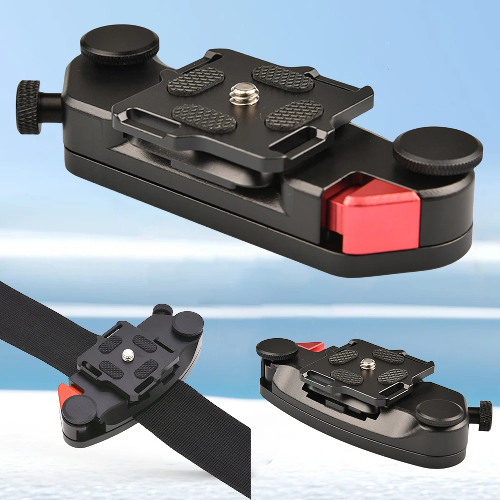 الإفراج السريع حزام الخصر مشبك جبل كليب لوحة سبائك الألومنيوم كاميرا حزام الخصر كليب الإفراج السريع مشبك معلق ل SLR DSLR