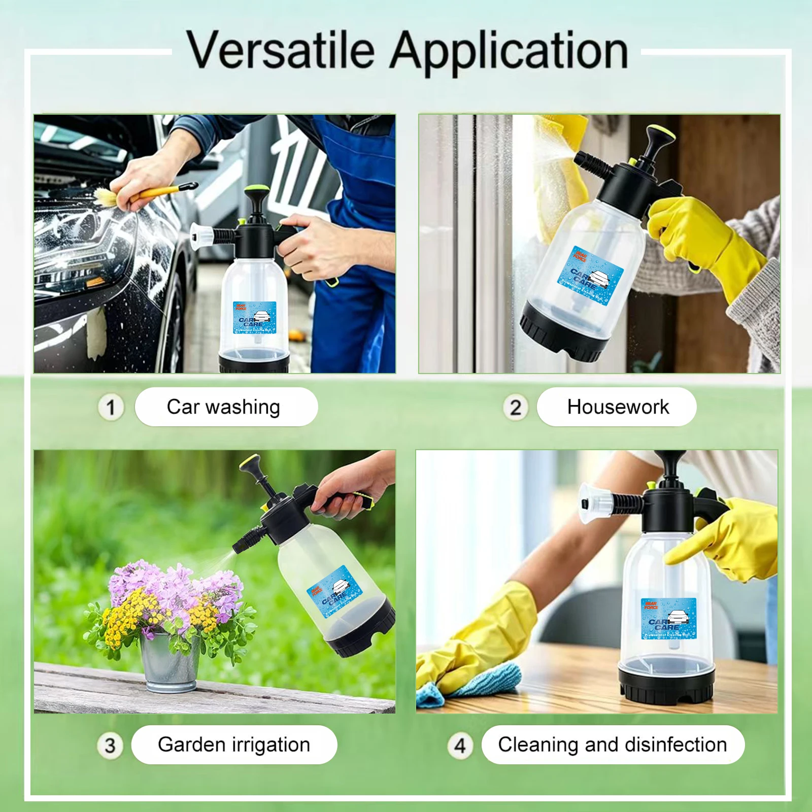 2L Hand Pump Foam Sprayer Snow Foam Gun Nozzle With Pressure Relief Valve Car Wash Spray Bottle Window Cleaning Tools - view 3