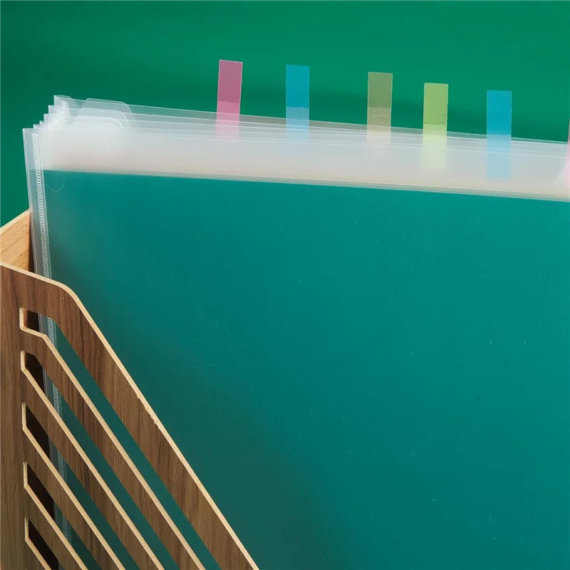 24 قطعة مجموعة أدوات تخزين ورق القصاصات 12X13 بوصة مجموعة منظم ورق القصاصات الشفاف مع 100 قطعة علامات تبويب مؤشر لزجة