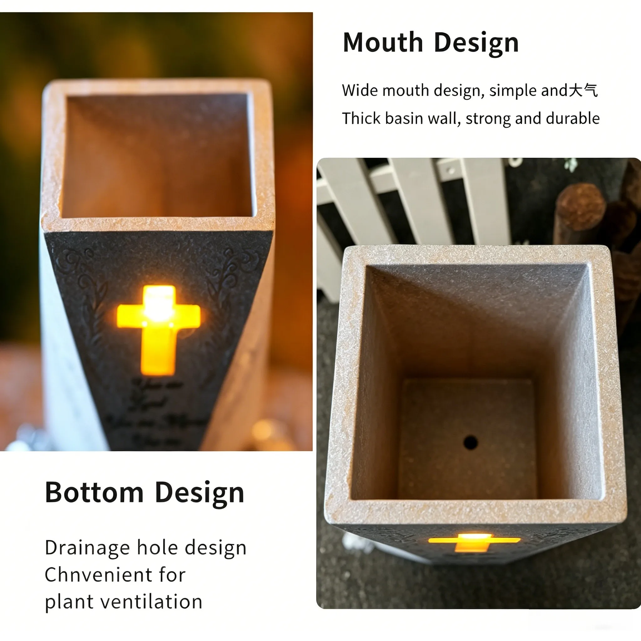 For Memorial Gardens Outdoor Remembrance Decor Solar Grave Vase For Mourning Families White No Wiring Required