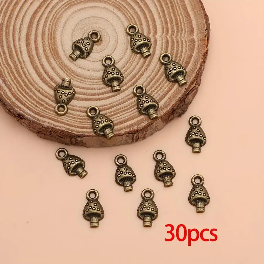 1/5/10/20/50/100pcs Small Mushroom Charms Pendants for Jewelry Making DIY Handmade Necklace Earrings Key Chain Accessories Mixed