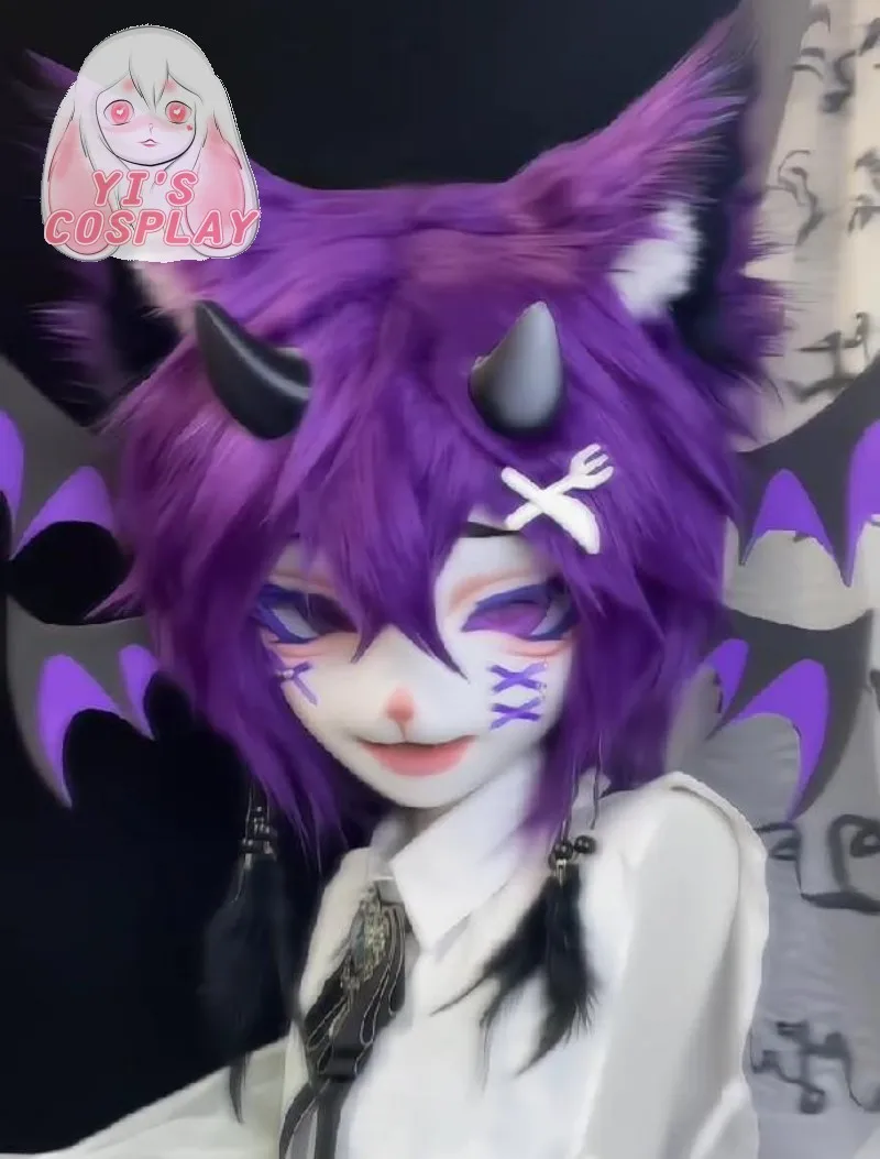 

Yis косплей на заказ меховой костюм голова пушистая голова кигуруми косплей Kemono гарнитуры ручной работы Beast индивидуальный меховой костюм Kemono голова