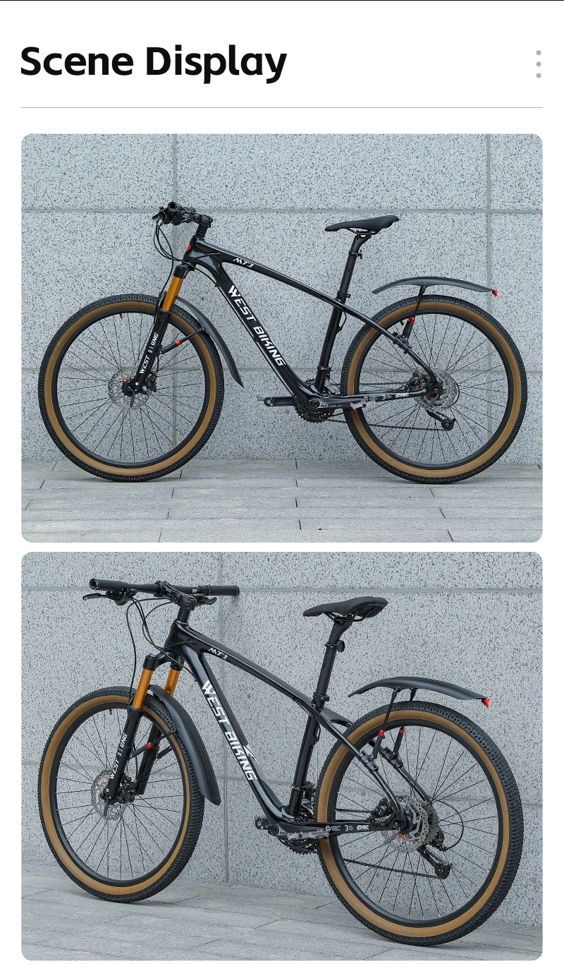WEST BIKING Fahrrad-Schutzblech-Set für vorne/hinten mit Schnellverschluss und Rücklicht für 26-29 Zoll Mountainbike-Zubehör – Detail 15