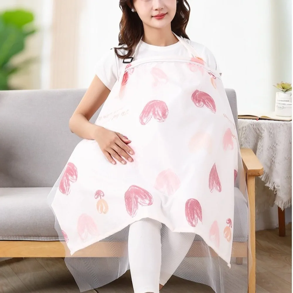 

Soft Mesh Breastfeeding Cover Cotton Adjustable Outdoor Nursing Towel Nursing Apron Feeding Cover Baby Stroller Blanket Mother