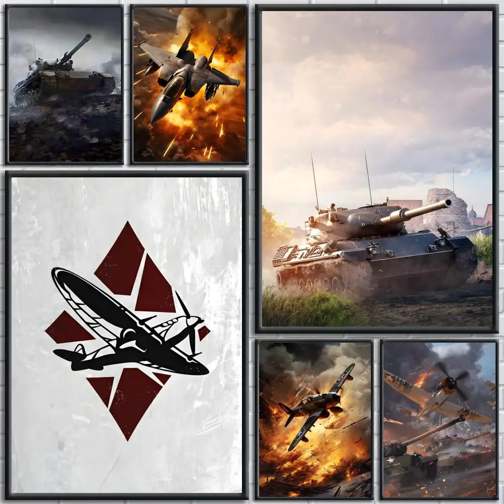 Military Enthusiasts Game War Thunder-T Poster Painting Prints Wall Art Picture Film Room Home Bar Cafe Decor Home  Mural
